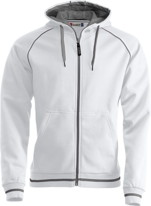 Clique - Gerry Zip Hoody - Wit & pistol grey