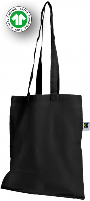 Clique - Fair Trade & Gots Tote With Long Straps - Black