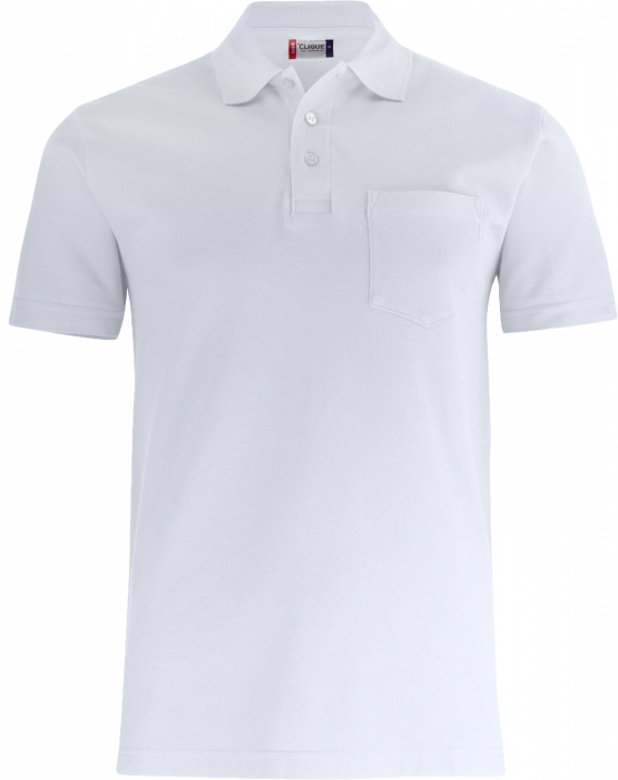 Clique - Basic Polo W. Pocket - White