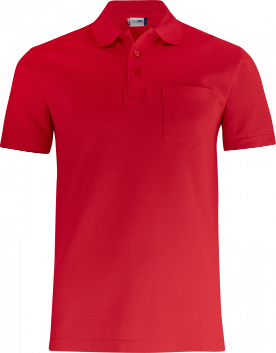 Clique - Basic Polo W. Pocket - Röd