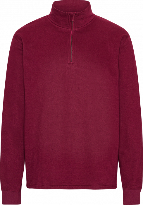 Neutral - Økologisk Bomulds Sweatshirt Med Halv Lynlås - Bordeaux